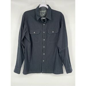 Kuhl Cotton Wool Blend Long Sleeve Button Up Charcoal Grey Men's Size Medium EUC